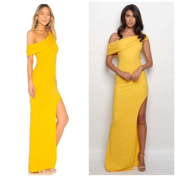 Lovers + Friends Dresses & Skirts - Lovers & Friends off the shoulder high-slit maxi dress NWT Size XS